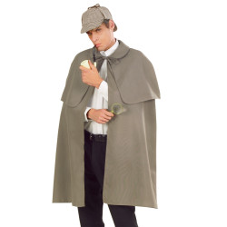 Plášť šedivý s pelerínou 100 cm Sherlock